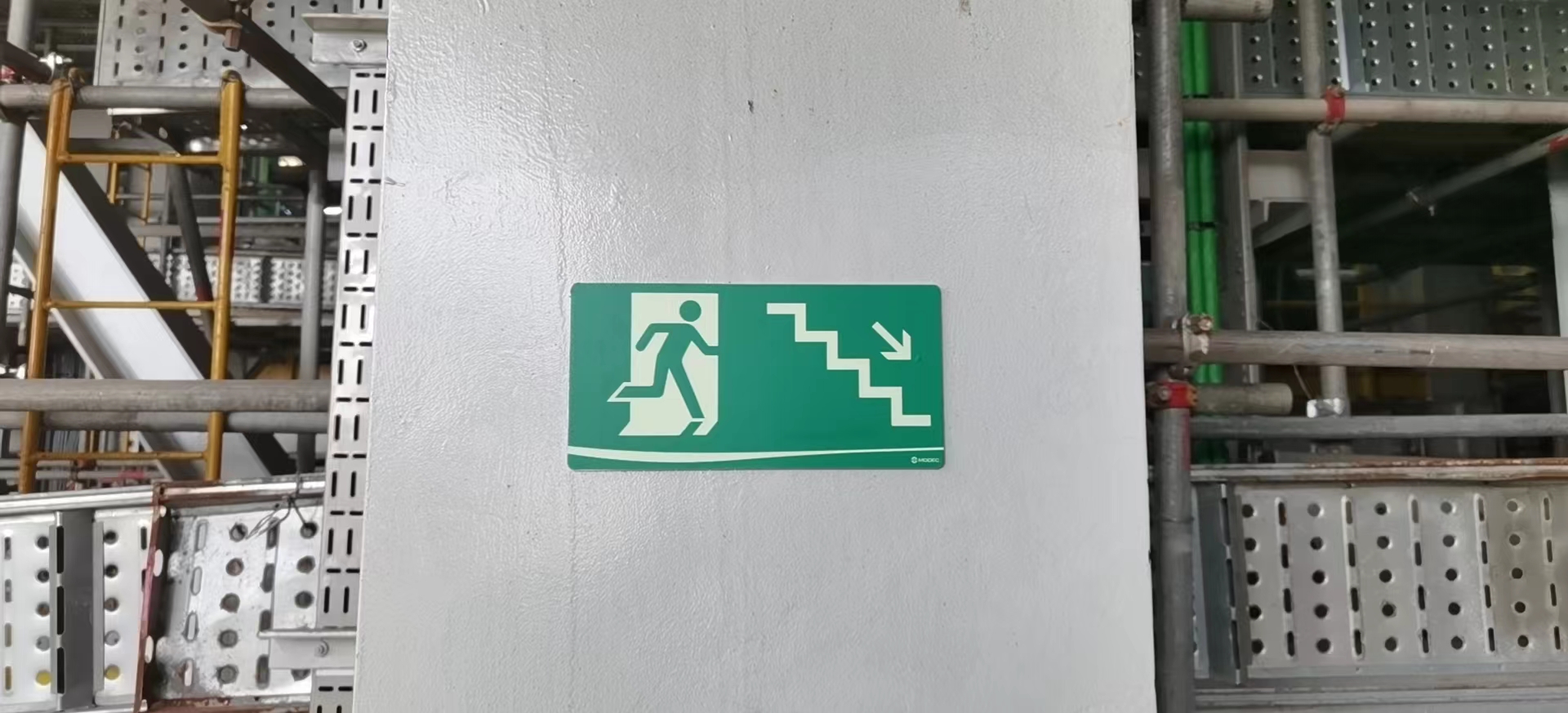 ISO compliant workplace safety signage with standardized symbols for hazard identification and regulatory compliance