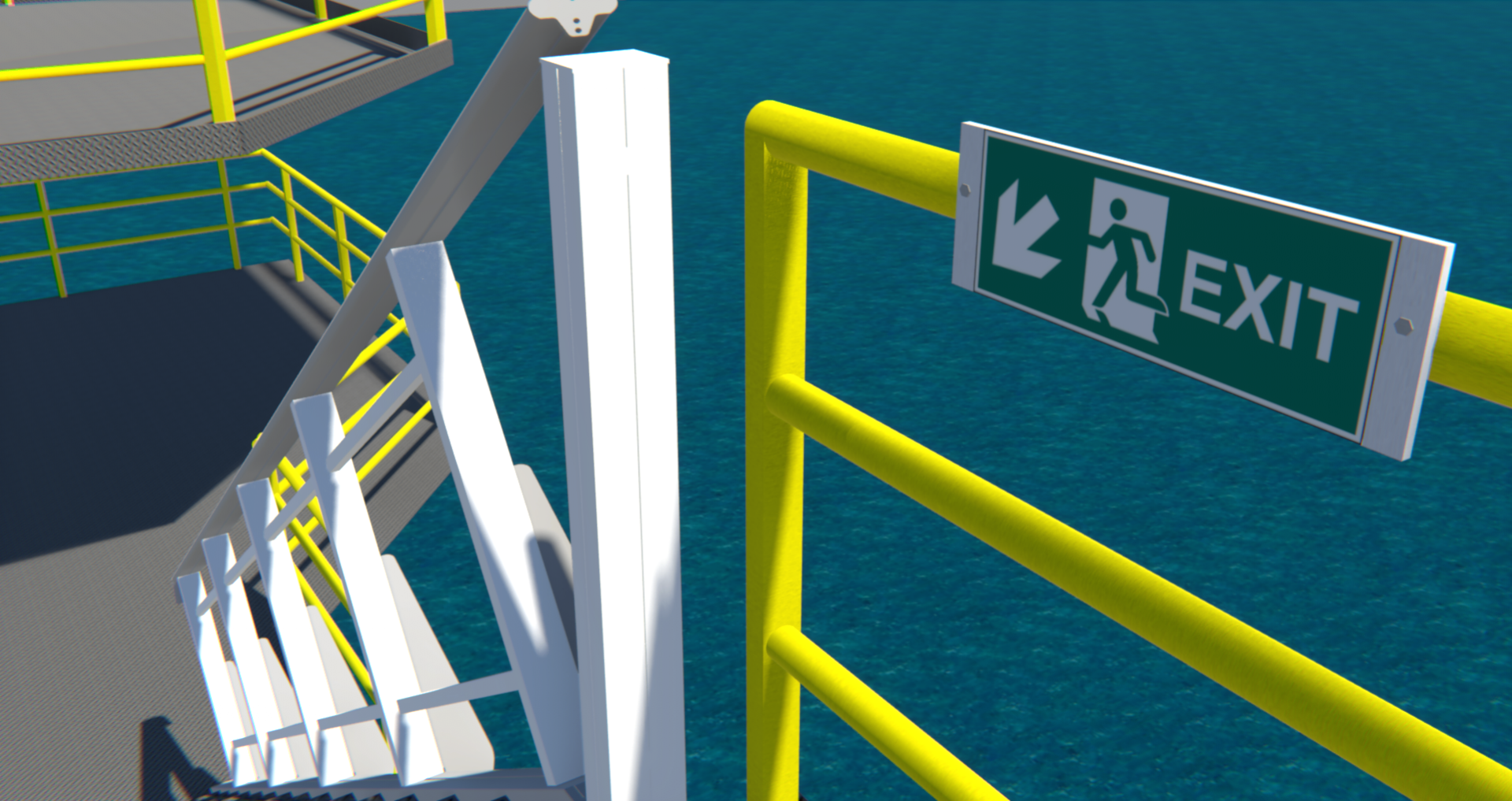 Safety sign mounting directly on handrails